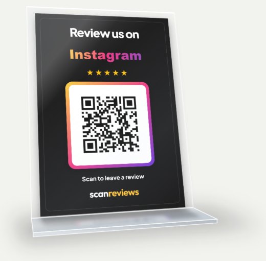 Instagram Card in its acrylic desk stand